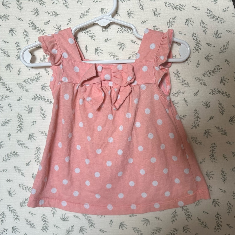 18M Coral Polka Dot Tank